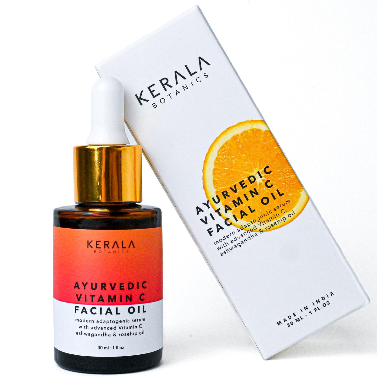 Kerala Rituals Vitamin C face oil bottle for deep hydration