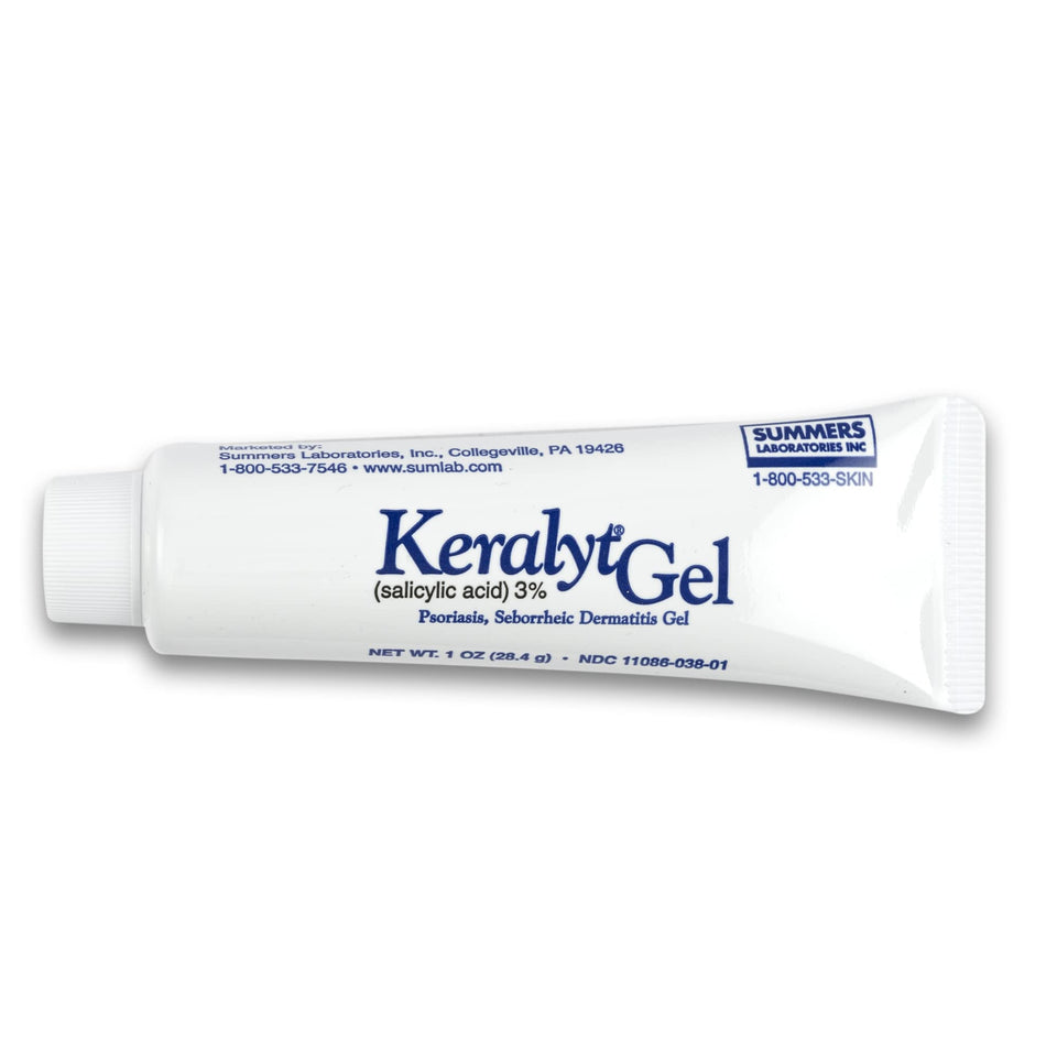 Keralyt 3% Salicylic Acid Gel bottle ready for use, compact and targeted