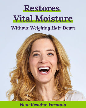 Keranique Conditioner application on hair ends for moisture and smoothness.