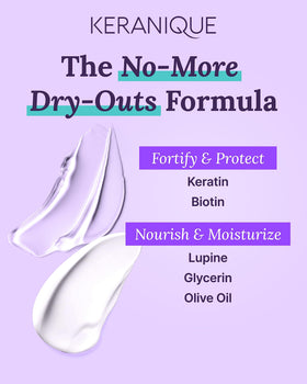 Keranique conditioner texture close-up emphasizing creamy, nourishing formula