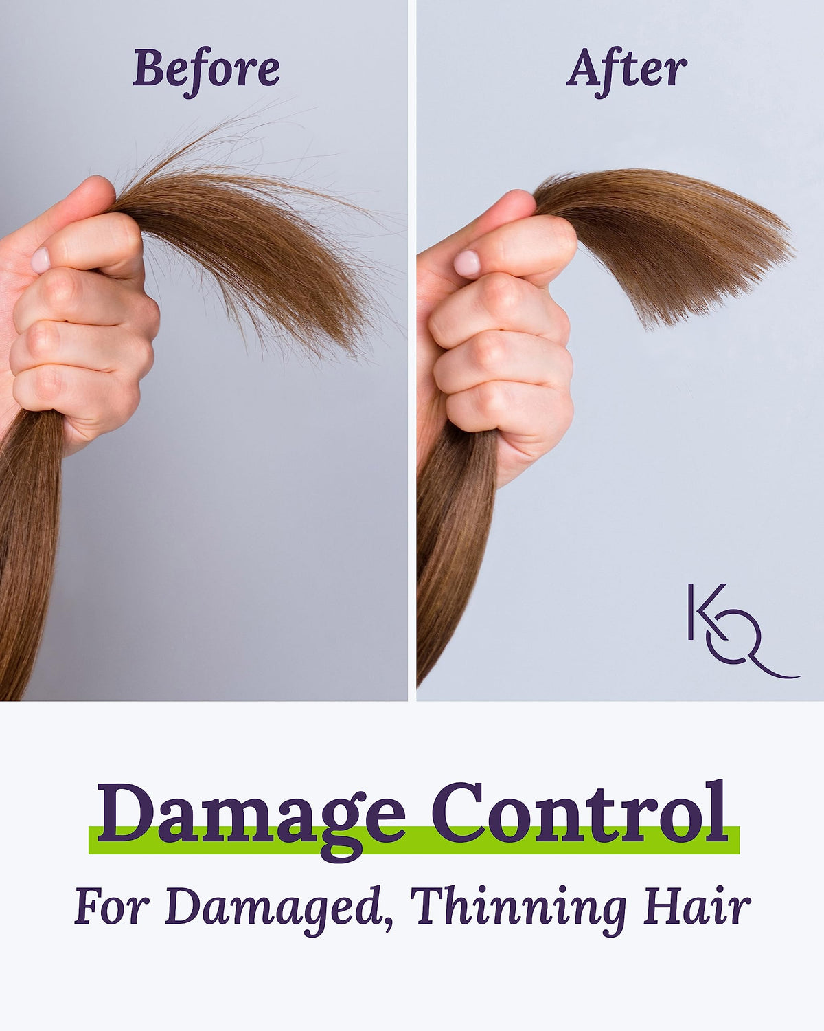 Keranique Damage Control Conditioner tube ready to smooth ends and reduce breakage.