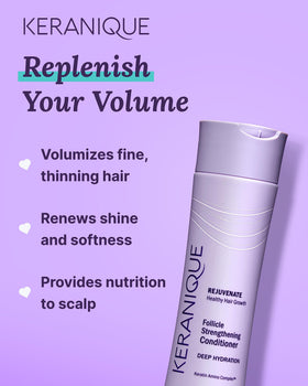 After use, Keranique hair shows soft shine and light volume.