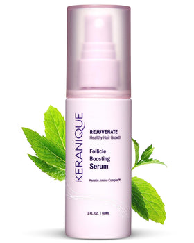Keranique hair thickening serum bottle-application for lightweight daily scalp support