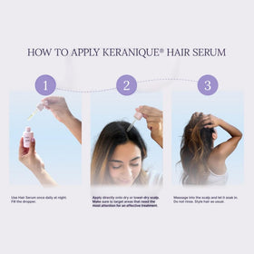 Keranique night serum application routine; energizes scalp health while you rest.
