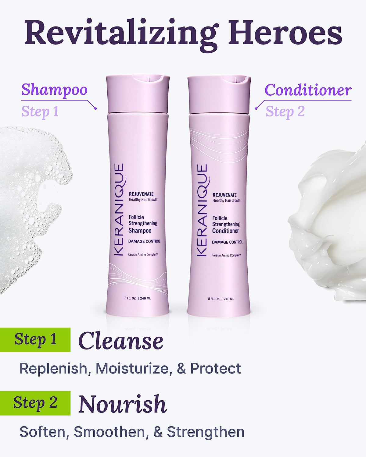 Keranique Panthenol moisture boost bottle emphasizing hydration benefits.