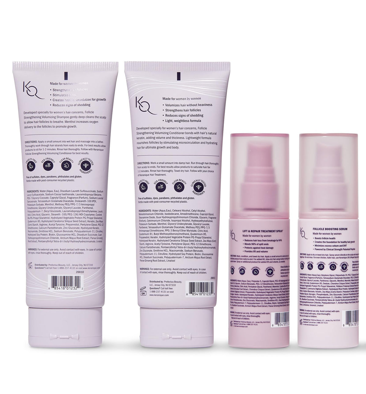 Keranique silky finish glow shot highlighting radiant, healthy-looking hair