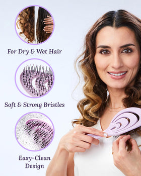 Keranique vented design aids drying by channeling air through hair strands.