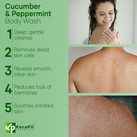 KERAPIL cucumber mint ingredients label highlights refreshing fragrance and skin-soothing botanicals