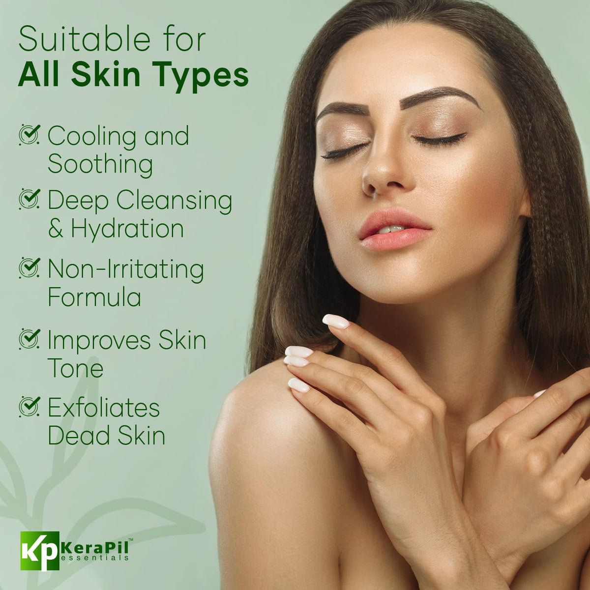 KERAPIL refreshing scent mint cucumber bottle side view evokes spa-like routine
