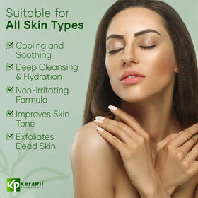KERAPIL refreshing scent mint cucumber bottle side view evokes spa-like routine