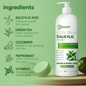 KERAPIL skin-care closeup of surface with bubbles suggests gentle cleansing and even tone
