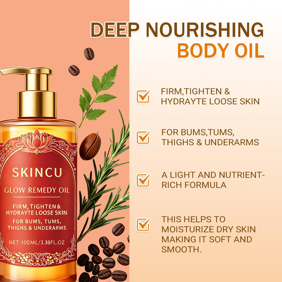 Kerarose SKINCU Glow Remedy Oil in night routine scene with towels