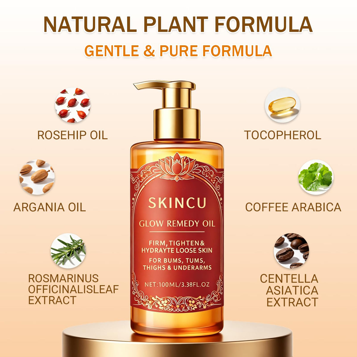 Kerarose SKINCU Glow Remedy Oil pour for easy daily skincare routine