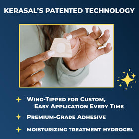Kerasal Nighttime Renewal Patches packaging shown for easy home use and discreet routine.