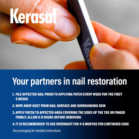 Close-up of patch being applied for long-lasting wear on nail.