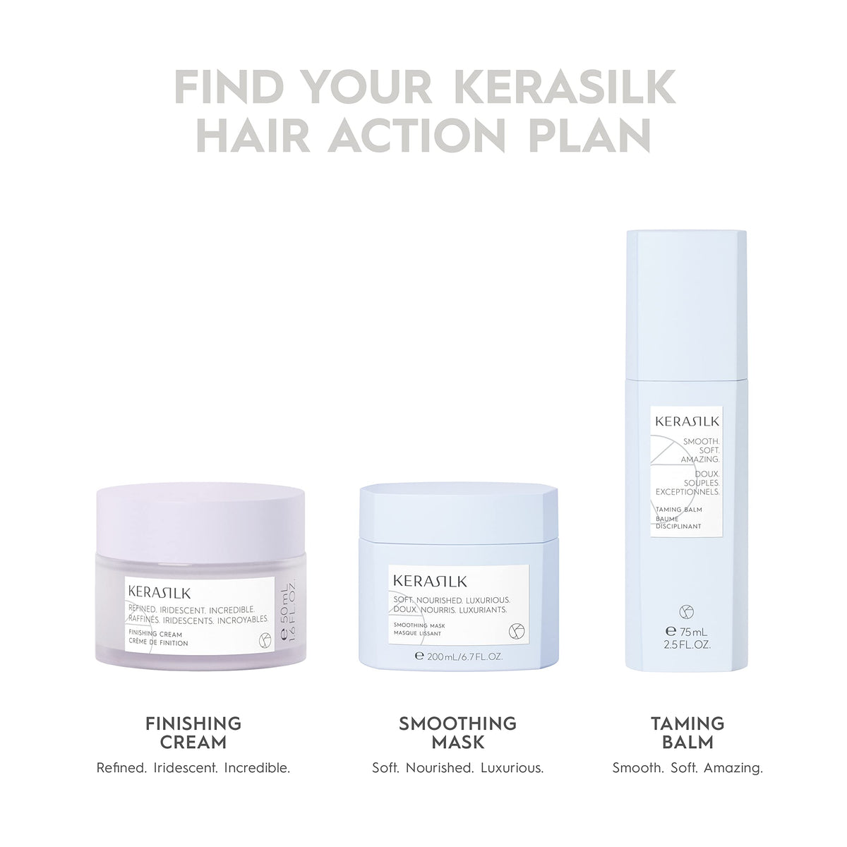 Kerasilk Flat Iron Spray heat-protection emphasizes up to 230°C safeguarding styling.