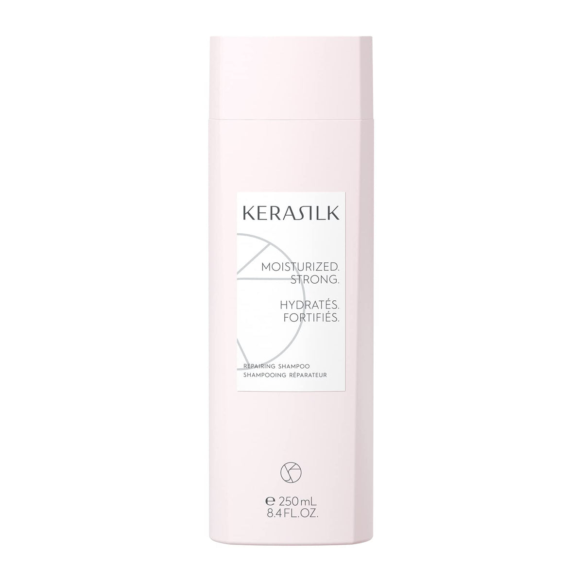 Kerasilk Repairing Shampoo bottle shown, nourishes hair and reduces breakage.
