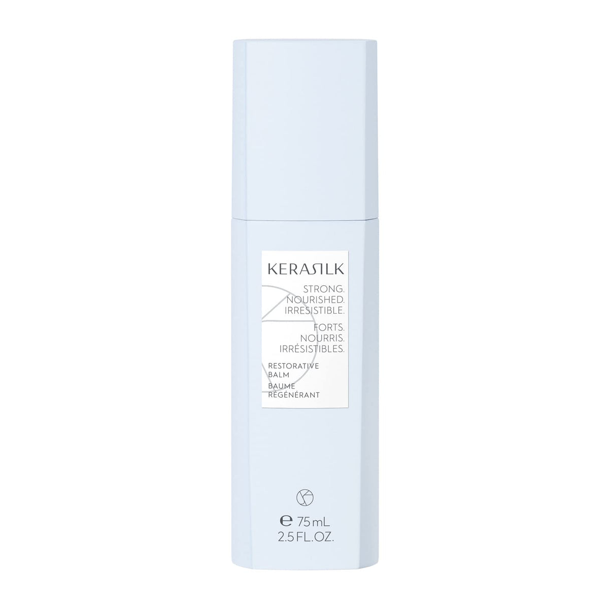 Kerasilk Restorative Balm bottle close-up highlighting hydration and premium packaging