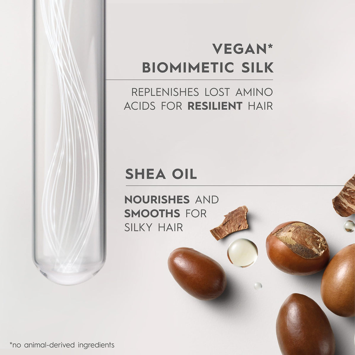 Kerasilk Smoothing Conditioner label detail highlights biomimetic silk and shea oil