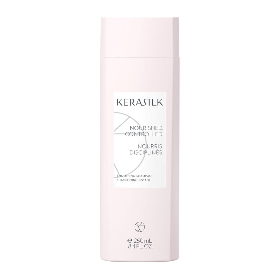 KERASILK Smoothing Shampoo bottle pour highlights frizz-prone cleansing