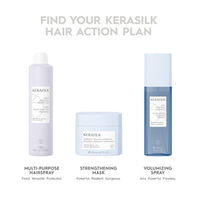 Kerasilk Volumizing Styling Foam finish shows long-lasting volume and humidity protection.