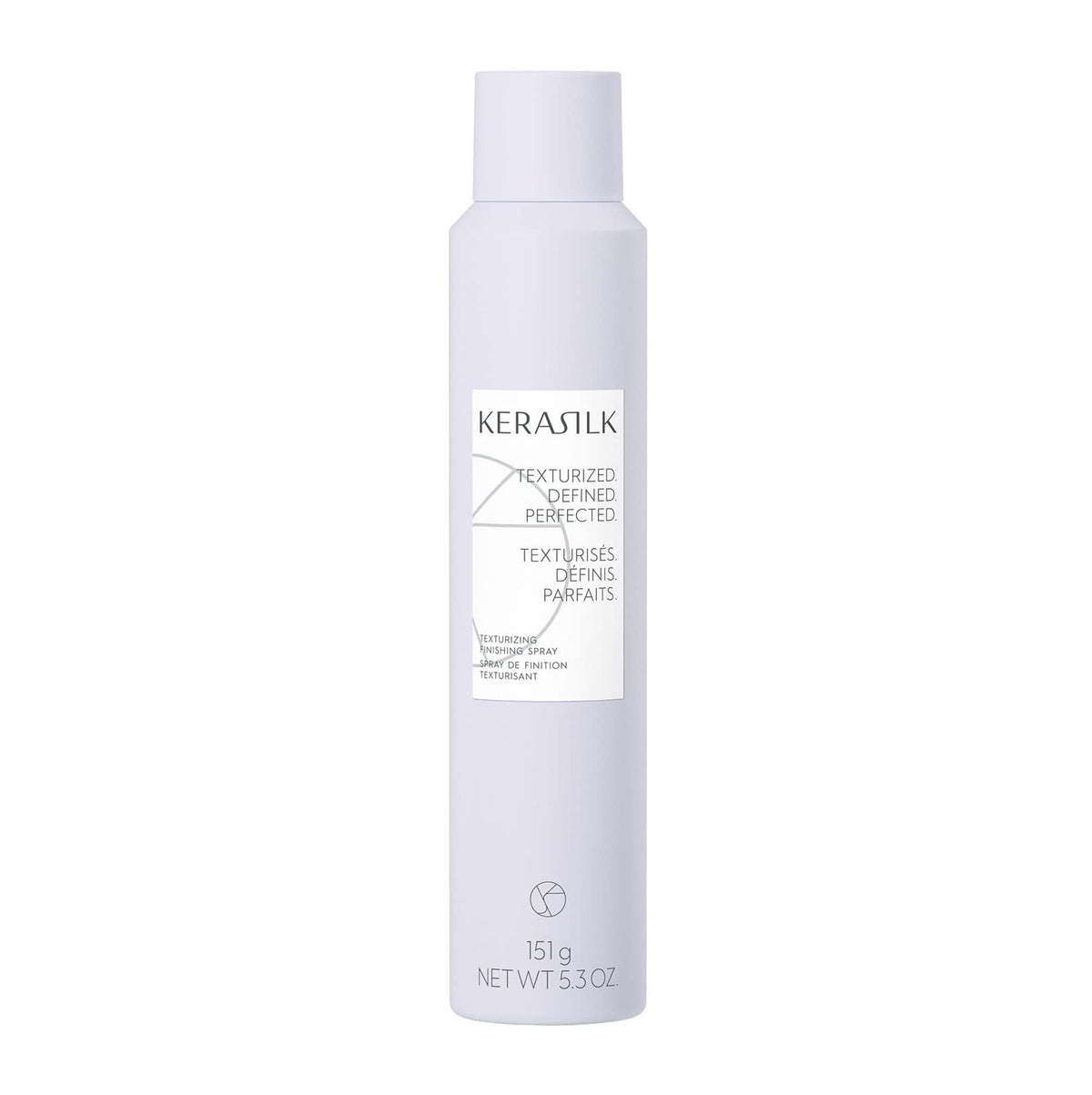 Kerasilk Texturizing Finishing Spray bottle shows flexible hold for texture and movement.