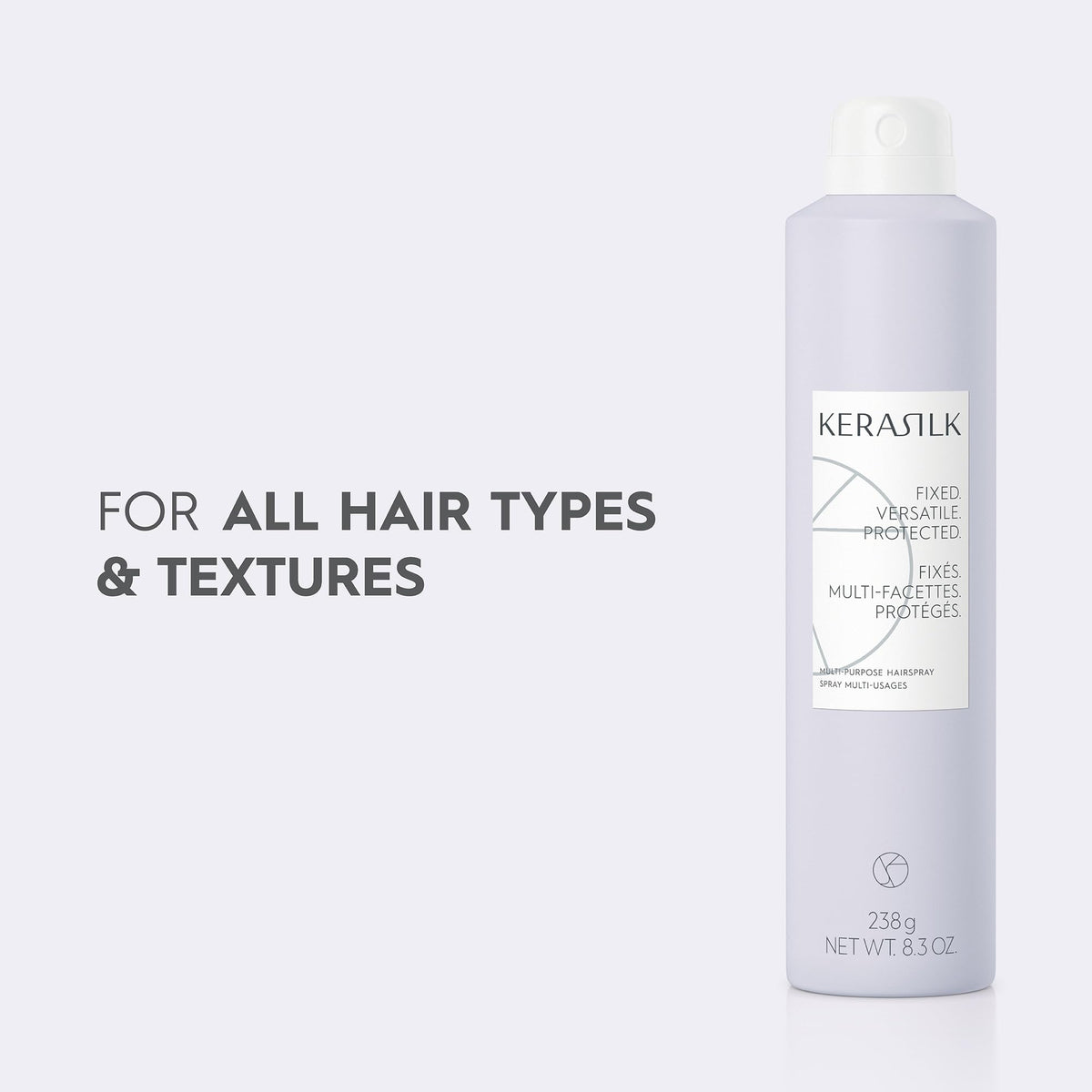 Kerasilk spray provides heat protection during styling.
