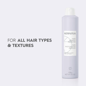 Kerasilk spray provides heat protection during styling.