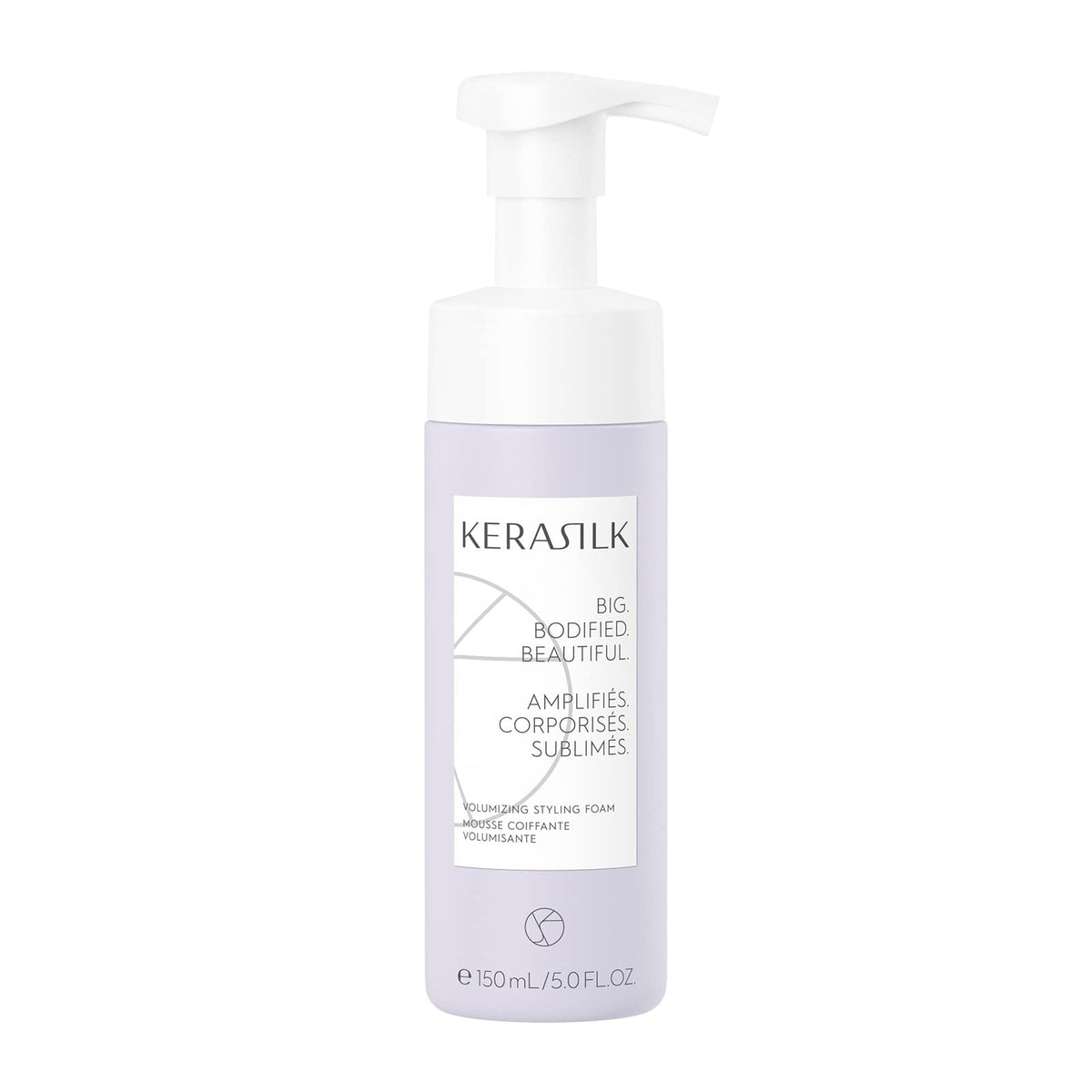 Kerasilk Volumizing Styling Foam bottle shows lightweight volume enhancement.