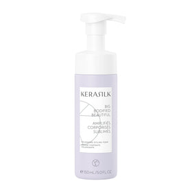 Kerasilk Volumizing Styling Foam bottle shows lightweight volume enhancement.