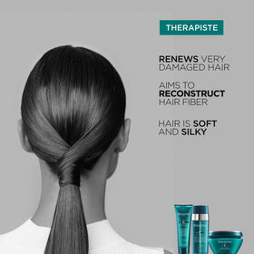 Kérastase Bain Therapiste embossed label on bottle for premium care