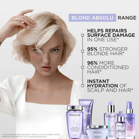 Kérastase Blond Absolu Lumière purifies strands and removes buildup for glow.