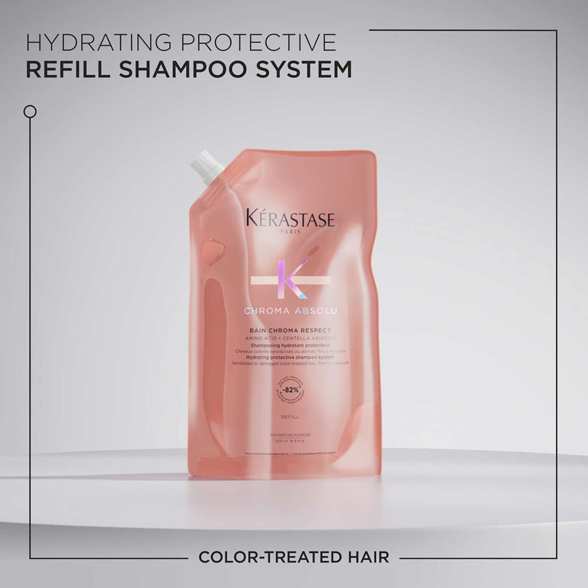 Kérastase Chroma Absolue shampoo lather close-up demonstrates gentle cleansing.