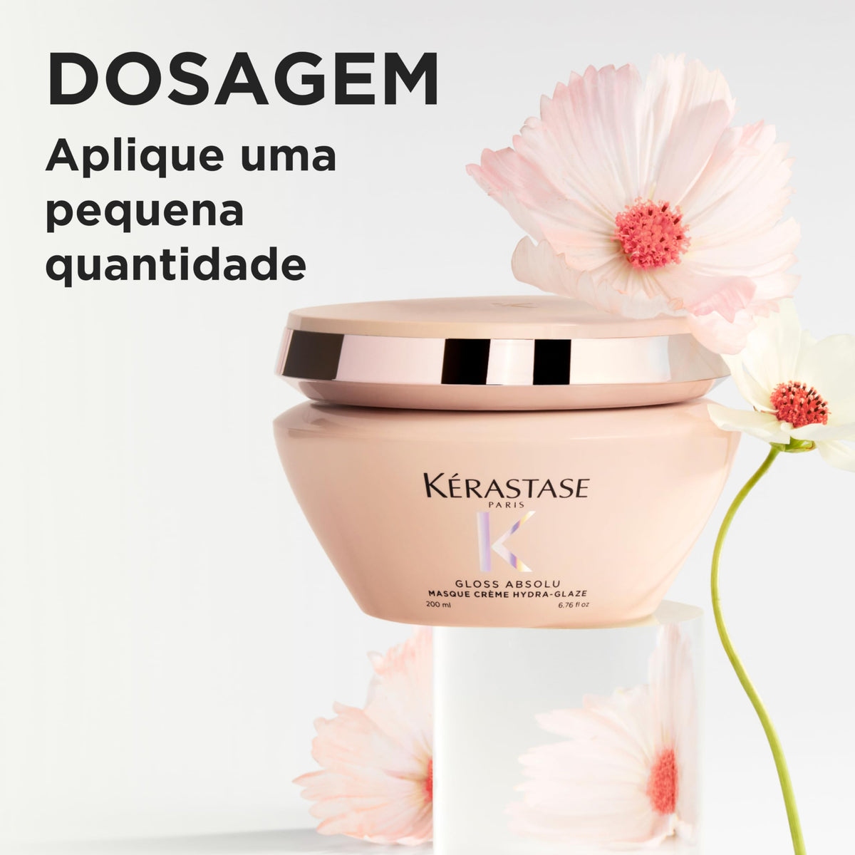 Kérastase Gloss Absolu application on lengths and ends for detangling ease.