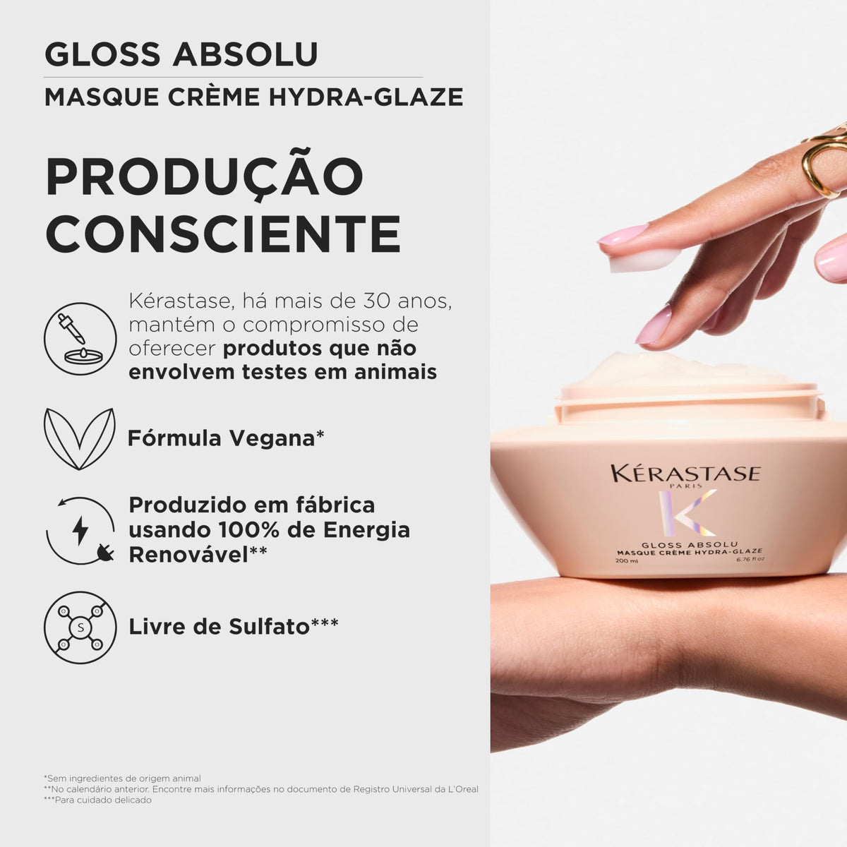 Kérastase Gloss Absolu Hydra-Glaze cream texture showing luxurious nourishment.