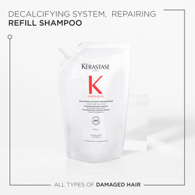 KERASTASE Premiere bottle with glossy hair strands for shine and smoothness.