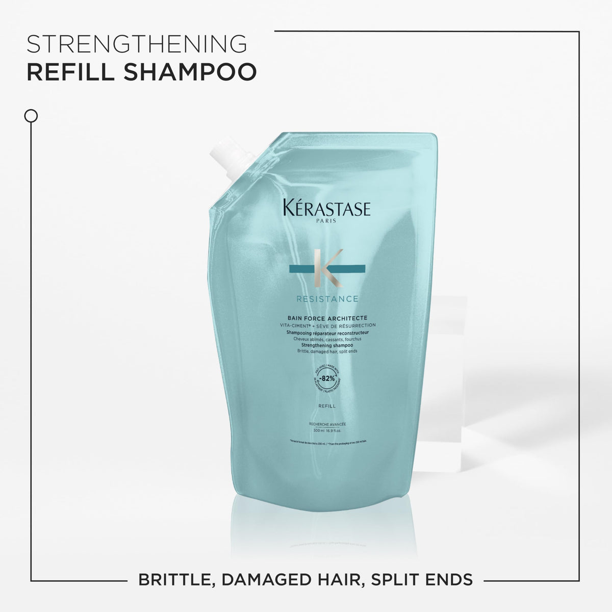 KÉRASTASE Resistance foamy lather in hand for gentle cleansing.