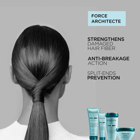 Kerastase Resistance hair after use with soft, sleek shine.
