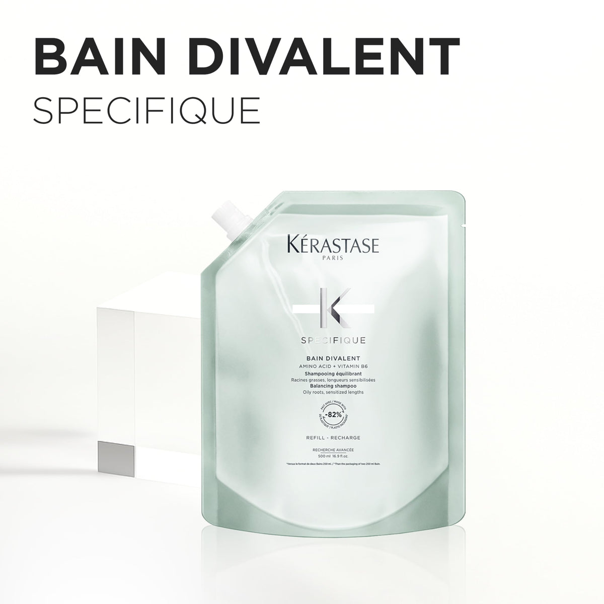 KÉRASTASE Specifique refill packaging highlighting eco-friendly option.