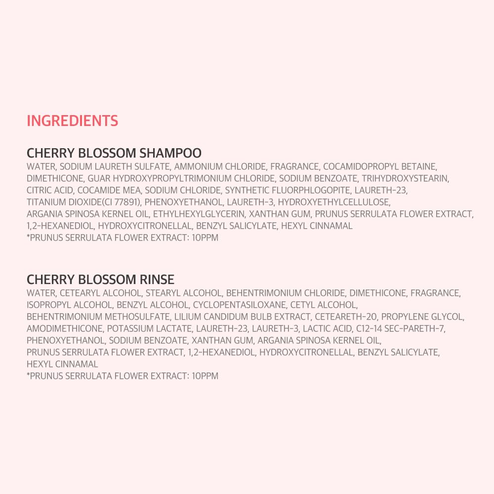 Kerasys Cherry Blossom fragrance swirls highlight a scent rich daily hair routine