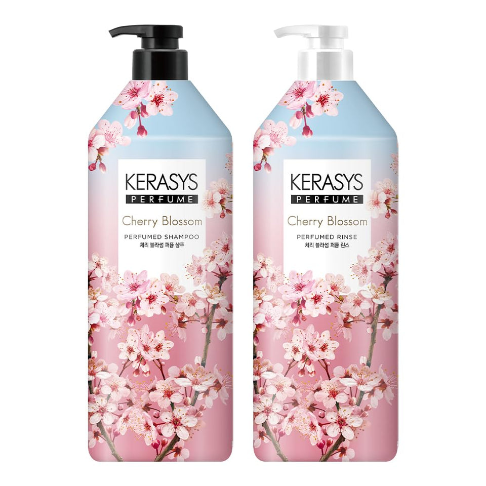 Kerasys Cherry Blossom perfumed shampoo bottle delivering long lasting fragrance for fresh hair