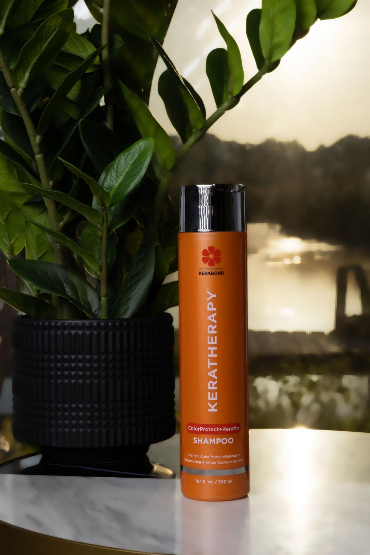 KERATHERAPY Color Protect Shampoo label close-up highlights kerabond technology