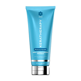 KERATHERAPY Keratin Infused Deep Conditioning Masque jar demonstrates rich moisture for smoother, more manageable hair.