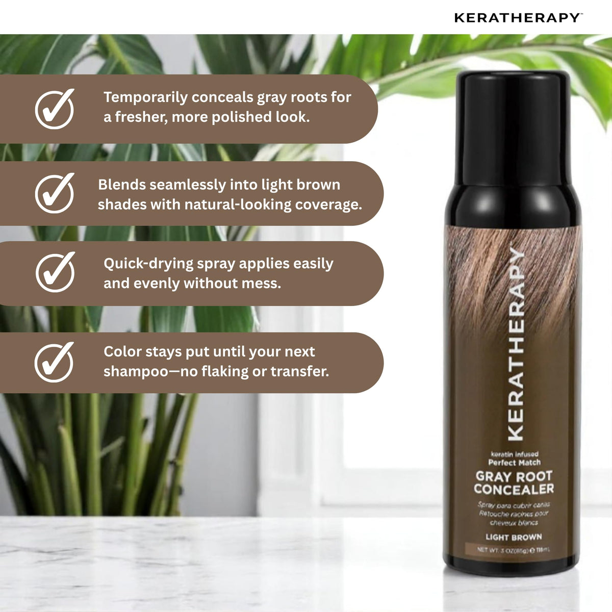 KERATHERAPY Keratin-infused formula adds temporary coverage without stiffness