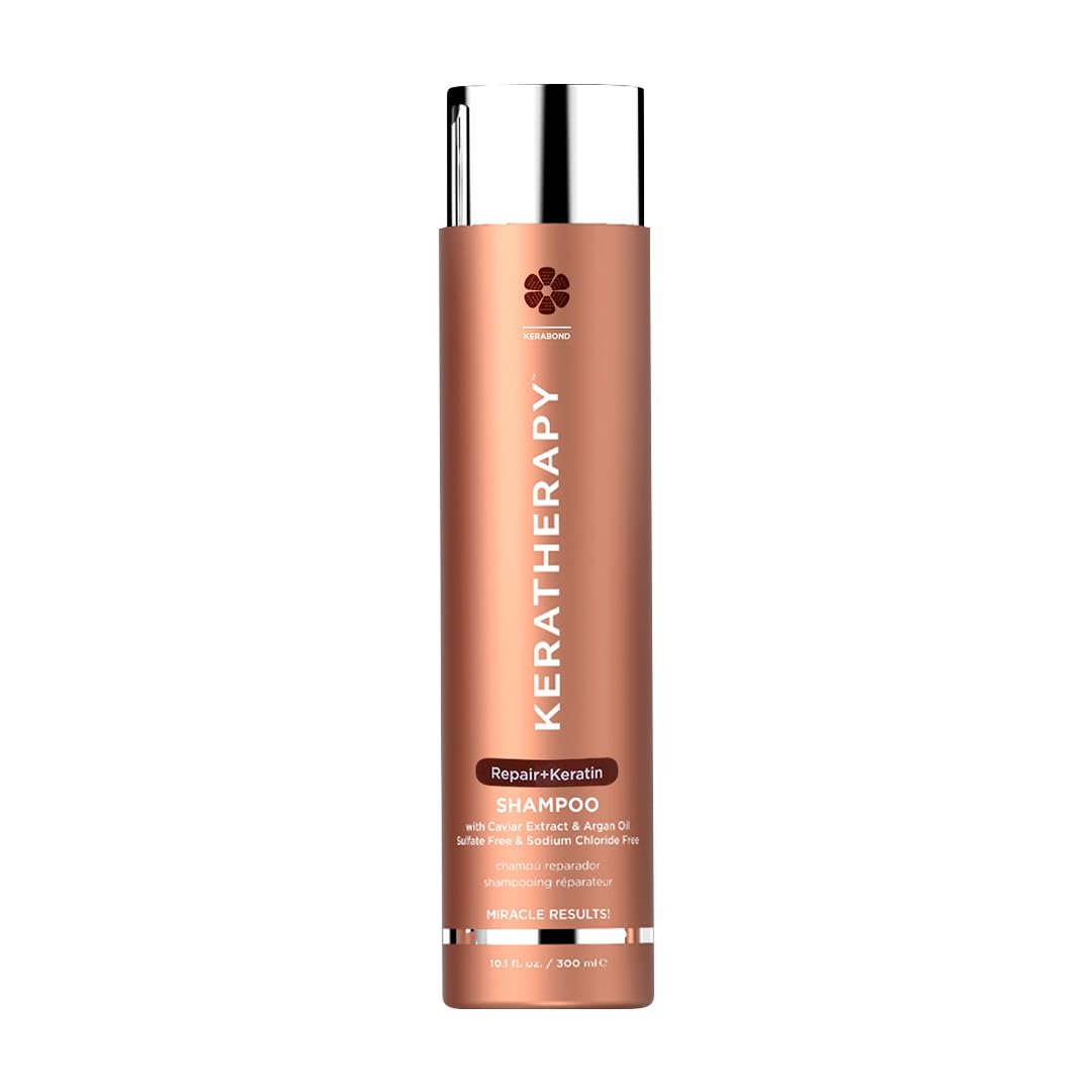 KERATHERAPY KeratinFIXX Repair Shampoo bottle highlights hydration and color protection