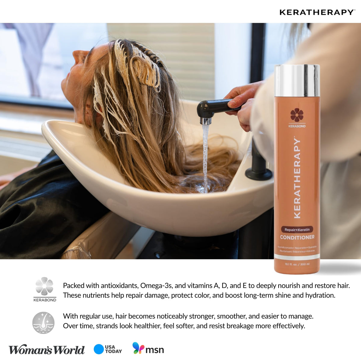 KERATHERAPY KeratinFIXX Repair Shampoo creamy texture close-up
