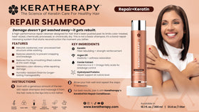 KERATHERAPY KeratinFIXX Repair Shampoo rich lather shown during cleansing