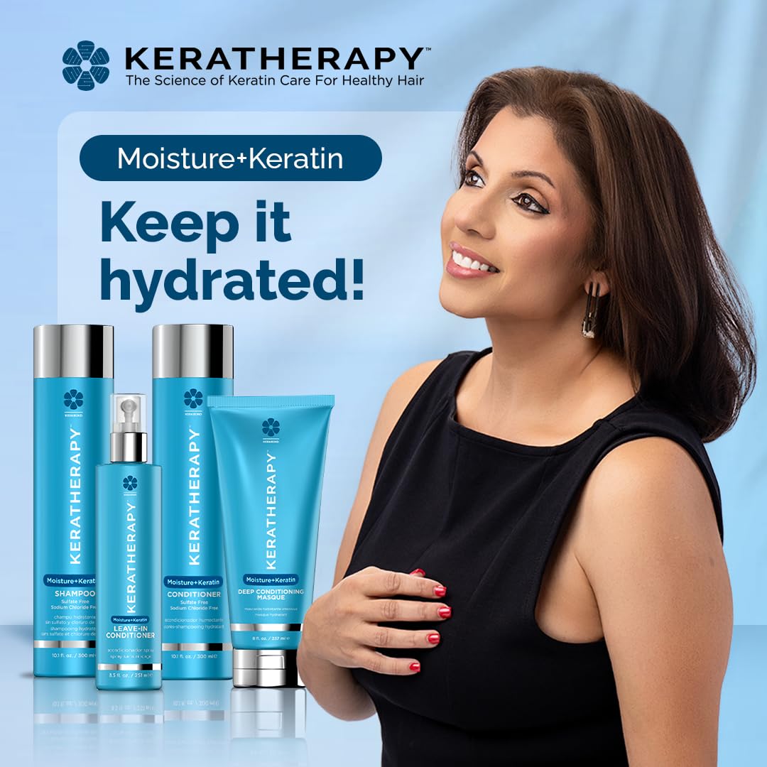 Keratherapy Moisture Collection packshot showcases the full sulfate-free line.