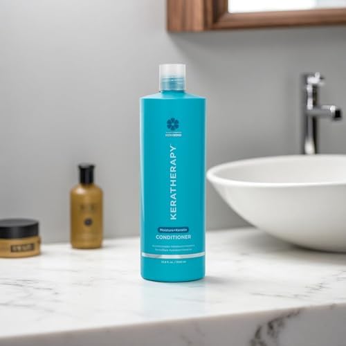 KERATHERAPY Moisture Conditioner close-up highlights collagen for added strength and elasticity.