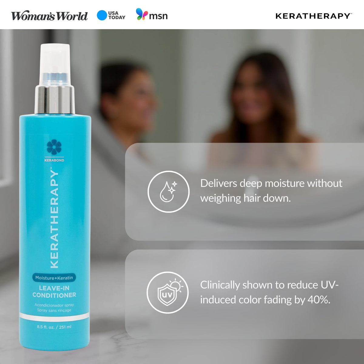 Keratherapy Moisture Hydrating Conditioner bottle promises soft, manageable hair.